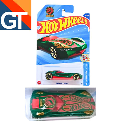 2025 HOT WHEELS #27 - Twin Mill Gen-E (Green #1 Celebration Racer Long Card) A00