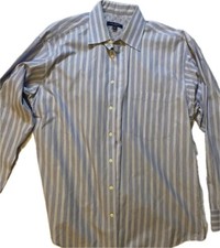 Ted Baker Striped Shirt Men s 16.5 Long Sleeve Button Down Flip Cuff