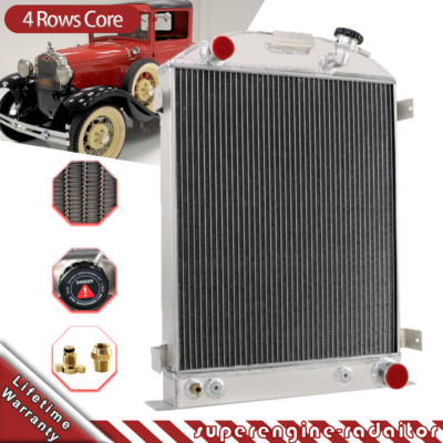 Aluminum Radiator 4 Rows Fit 1933-1934 Ford-Grill-Shells Model A Chevy ...