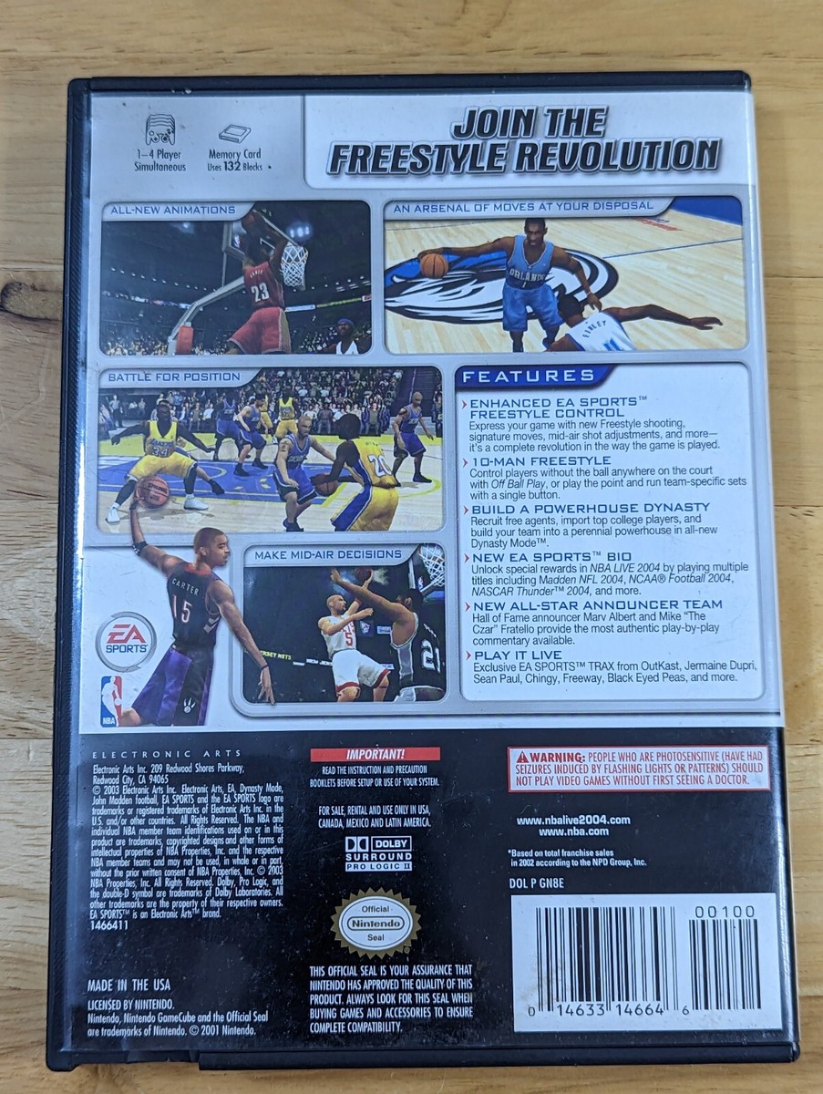NBA Live 2004 (Nintendo GameCube, 2003) Complete Tested Working
