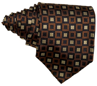 Micky Milano Hand Made Geometric 100% SILK Men's Designer Tie 59'' x 3.75''