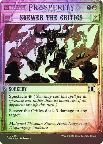 Skewer the Critics FOIL BREAKING NEWS - 0026 Outlaws of Thunder Junction OTP MTG - 第 1/1 張圖片