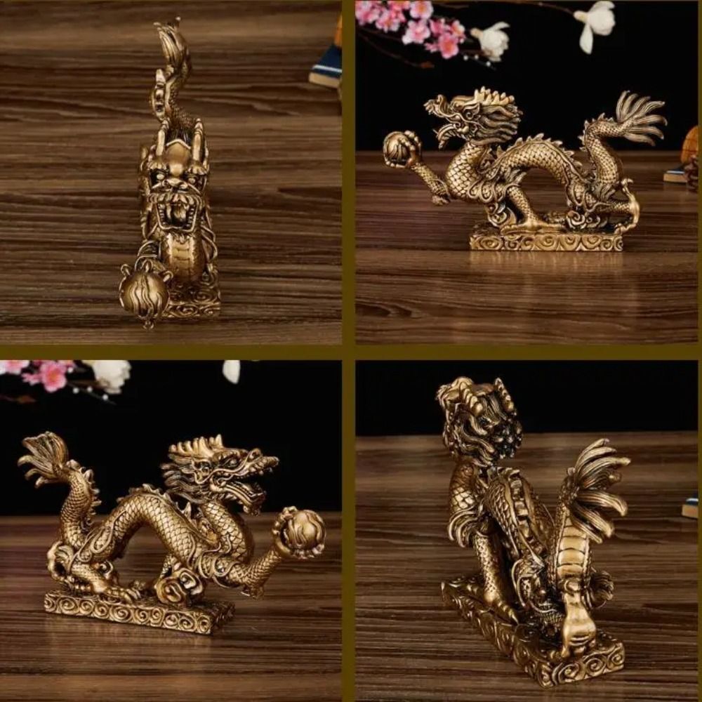 Resin Chinese New Year Dragon Statue Good Luck Chinese Dragon Sculpture