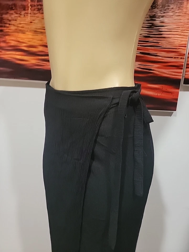 Falda Larga CHRISTIES Hecha en Francia Vintage Negra Envolvente Talla S Para Mujer #7 Foto 2 de 4