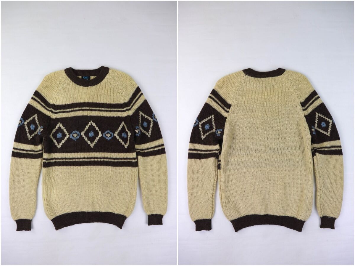 Women's 70s Vintage USSR Beige/Brown Abstract Graphics Women's 70s Vintage USSR Beige/Brown Abstract Graphics