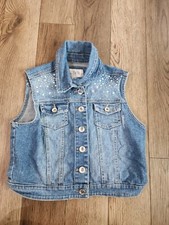 Justice Girls Denim Jean Vest, Size 16 Denim Jacket Vest
