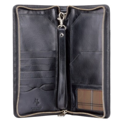 Visconti MZ101 Large Leather Travel Wallet for Passports, paper money  CC etc.