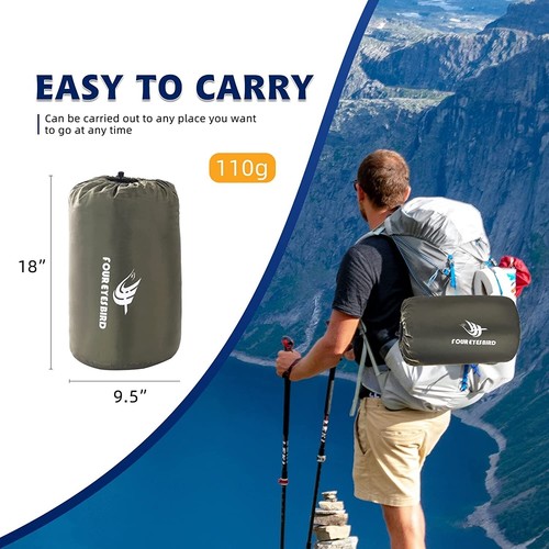 Invidual Sleeping Bag Unisex Outdoor Green 03 Season Zipper Constant Temperature - Picture 3 of 8