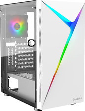 ATX Mid Tower Gaming Computer PC Case with Side Tempered Glass Swing Door, 1X 12