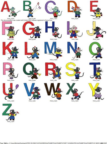 10 DIFFERENT CHARACTER ALPHABET SETS EMBROIDERY MACHINE DESIGNS PES USB - Picture 9 of 11