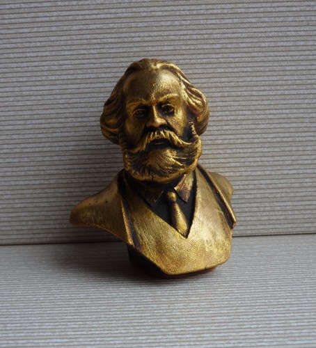 ORIGINAL Germany communist KARL MARX bust statue sculpture figurine H=9 cm - Afbeelding 6 van 7