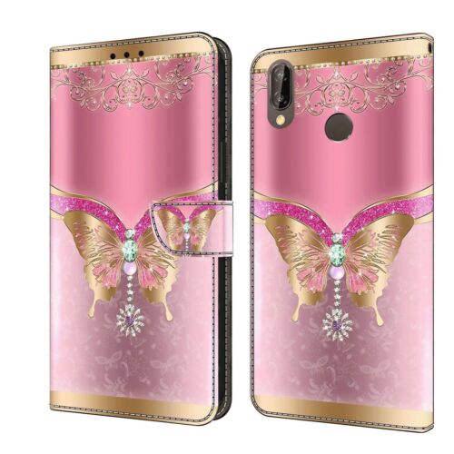 Painted Flip Card Wallet Stand Phone Case For Huawei Y5 Y6 Y7 2018 Honor 7A 8A - Picture 15 of 32