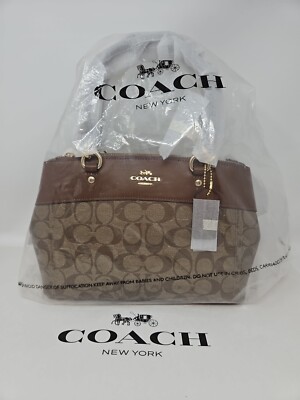    NWT Coach Women's Brooke Carryall Crossbody  Khaki /Saddle 2  *AUTHENTIC*