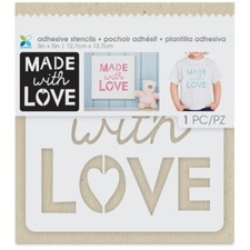 MOMENTA Adhesive Fabric Stencils - MADE WITH LOVE - 5" x 5"