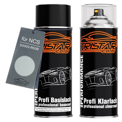 Autolack Spraydosen Set für NCS S2002 R50B Light Grey Basislack Klarlack