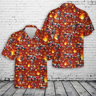 Fire trucks Firefighter Hawaiian Shir
