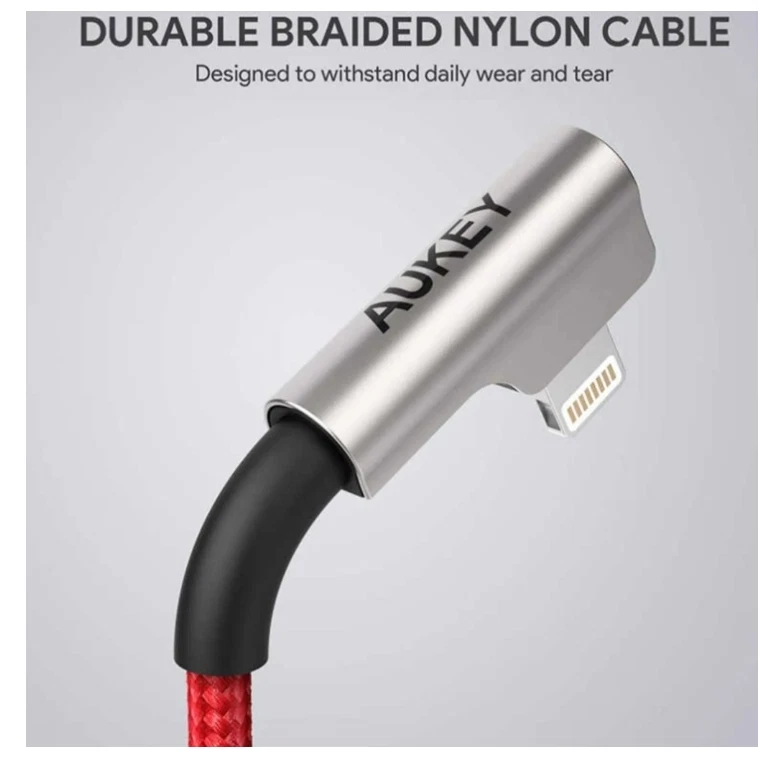 Cable Lightnin de carga rápida trenza/nylon para iPhone, iPad, paquete de 2, 6 pies Foto 4 de 4