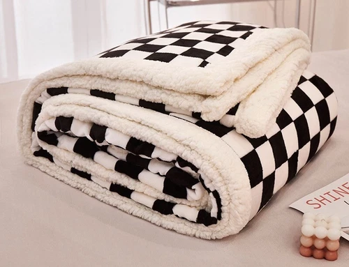 NUEVO manta mullida a cuadros doble cara mullida manta polar 100 150/200 230 - Imagen 29 de 36