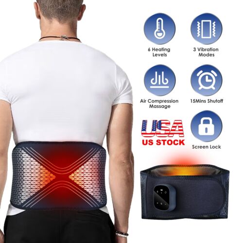 Cordless Portable Heating Pad for Back Pain Relief Lower Back Massager with Heat