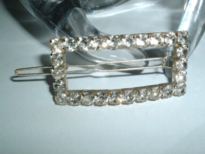 Vintage Art Deco Hollywood Rhinestone Hair Clip Barrette in Gift Box