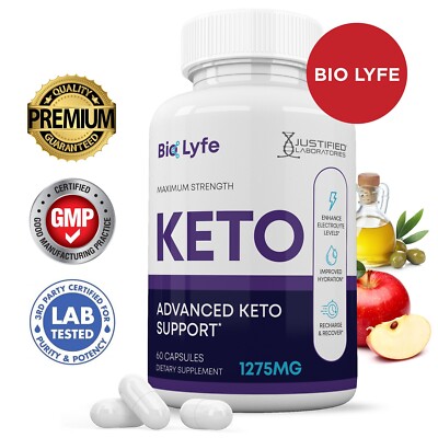 Bio Lyfe Keto ACV Pills 1275mg Alternative to Gummies Dietary Supplement 60 