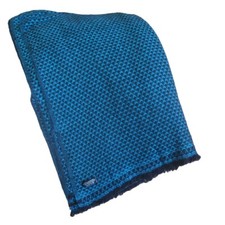 Cashmere 4 Ply Throw/Blanket Hand Loomed Nepal 2 Color Blue  Black