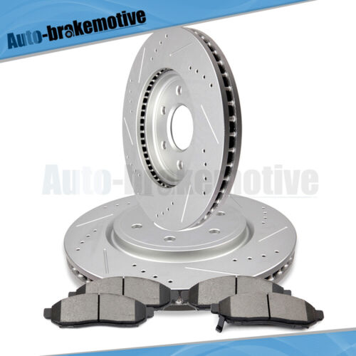 296MM FRONT DRILLED ROTORS BRAKE PADS FOR NISSAN XTERRA FRONTIER SUZUKI EQUATOR - Picture 2 of 12