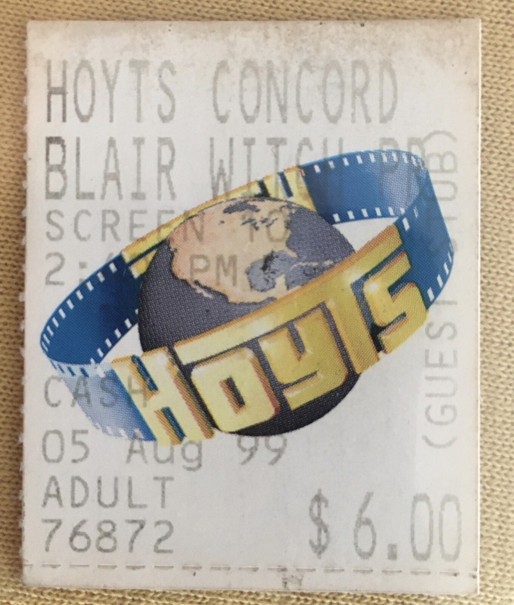 BLAIR WITCH PROJECT. 8/05/99. Hoyts Concord. Ticket Stub. | eBay