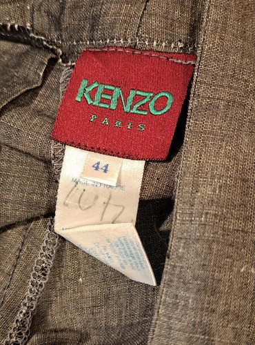 Chaqueta Pantalones Traje De Colección KENZO PARIS Gris Mezcla Lino Faltan Lazos L Como Está - Imagen 10 de 11