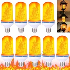 3~9PACK LED Flame Effect Fire Light Bulb E27 Simulated Nature Flicker Lamp Decor