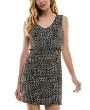 $69 City Studios Juniors Metallic Boucle Sheat Black Combo Multi 12