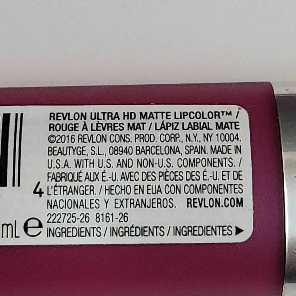 Revlon Ultra HD Matte Lipcolor Matte Liquid Lipstick #655 HD Intensity Free Ship - Image 4 of 4