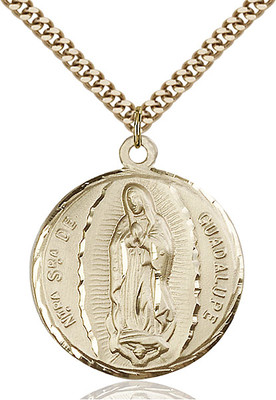 Men's 14K Gold Filled Our Lady Guadalupe Virgin Mary Medal Necklace ...