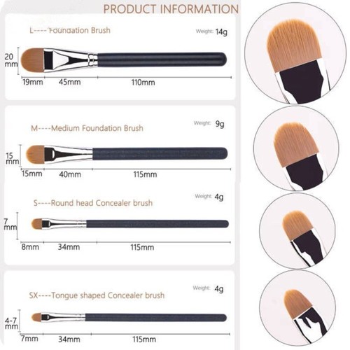 Ultra Thin Upgraded Makeup Brush 4 Types Sizes Makeup Tool - Picture 2 of 13