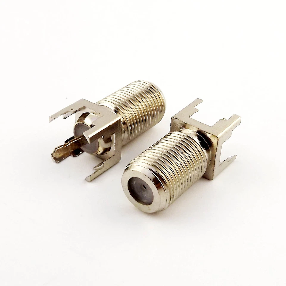 1x F Type Female PC Board PCB Mount Straight RF coaxial TV PAL Antenna Connector - Image 3 of 4