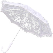 Mini Lace Embroidery Parasol for Kids Vintage Bridal Umbrella for Wedding Flow