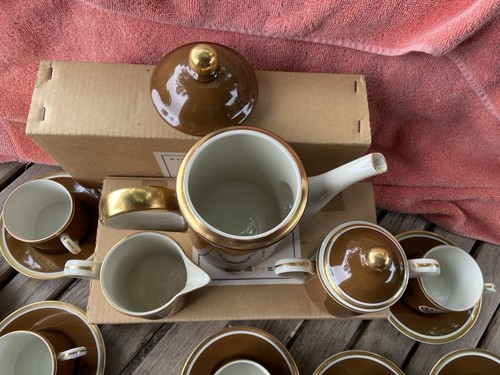 Fitz & Floyd Medaillon d'Or Cups & Saucers Gold Medallion Set Creamer Sugar Pot - Picture 8 of 15