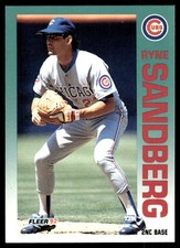 Ryne Sandberg 1992 Fleer #389 Chicago Cubs FREE SHIPPING AutographDen