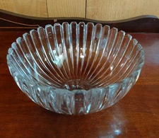 Tiffany & Co. Crystal Ribbed Bowl 7 3/4" Diameter, signed & Marked Joseph Reidel