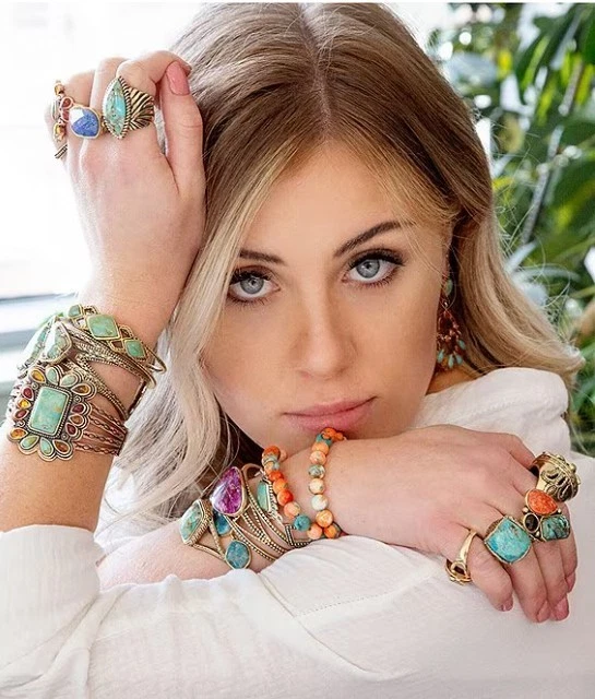 Anel de declaração Barse bronze e pedras turquesa genuínas tamanho 9 novo sem etiquetas - Imagem 3 de 4