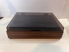 Vintage 1980s Cassette Tape Storage Box Case Faux Wood Grain