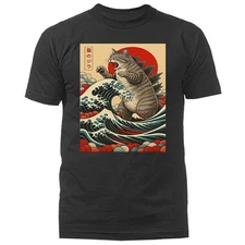 Catzilla Cat Japanese Art Funny Cat Humorous T-shirt