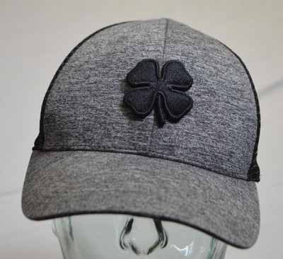 Black Clover Grey Heather Baseball Cap, Hat Meshback Fitted S M Live Lucky Logo