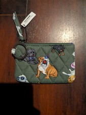 Vera Bradley Zip ID Case in Cotton Dog Park