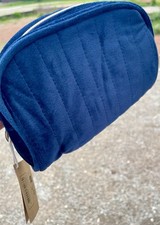 Yves Rocher Kosmetiktasche Samt Blau Gold-Rei&szlig;verschluss NEU mit Etikett / OVP