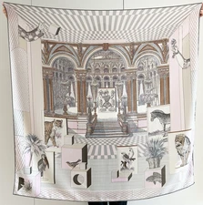 70% Cashmere 30% Silk Neckerchief 2 Face Scarf Shawl 53" palace Print Wrap new 