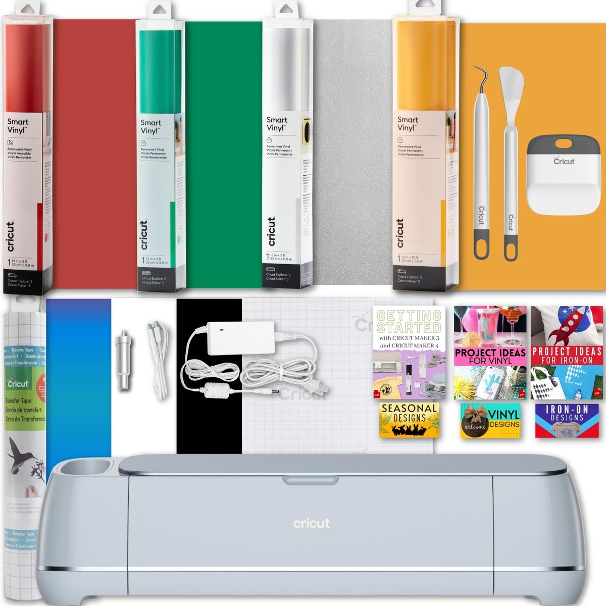 Cricut Maker 3 Machine with 12ft and 3ft Smart Vinyl Rolls Bundle