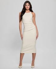 GUESS Women's Carla Sleeveless Midi Dress - Cream White - 12