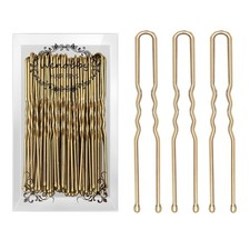 U Shaped Gold Hair Pins for Buns, 100 PCS 2.8" Blonde Hair Pins for Women Hair