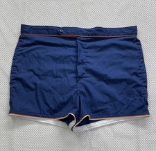 Vintage Laguna Mens Swim Trunks Surfer Beach Shorts USA Made Size 36 Blue 3”